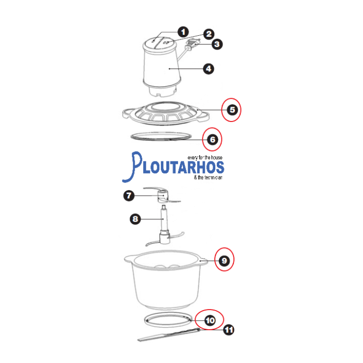 Γυάλινο μπολ κοπτηρίου Multi SB-224 PYREX original IZZY DBOL0015