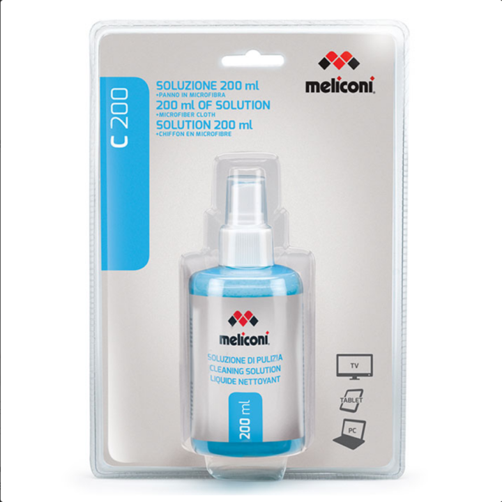 Υγρό καθαρισμού 200 ml + πανί με μικροΐνες MELICONI 070-0264