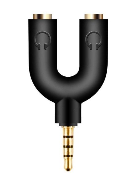 Αντάπτορας ήχου από 4 pin 3.5mm αρσενικό σε 2 x 3.5mm θηλυκό, κατάλληλο για headsets ΓΕΝΙΚΗΣ ΧΡΗΣΗΣ AJACK3501