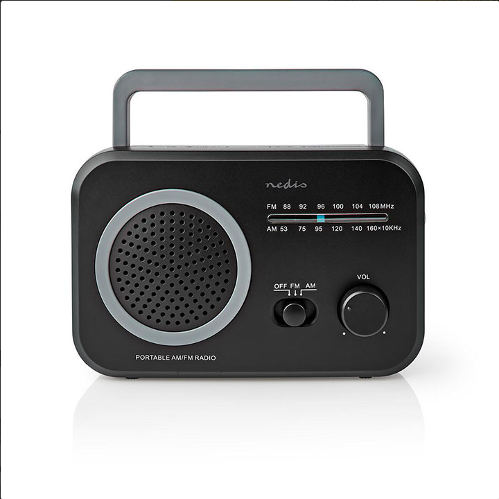Φορητό ραδιόφωνο FM/AM, σε μαύρο/γκρι χρώμα NEDIS NEDIS 233-1850