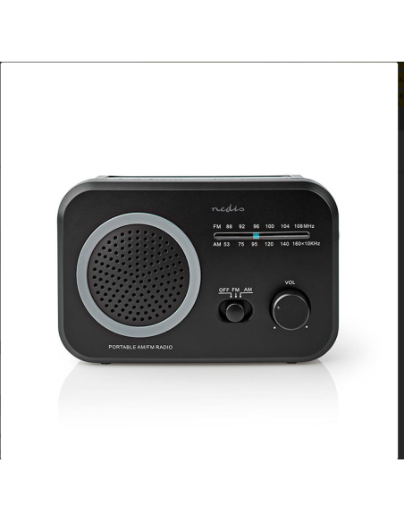 Φορητό ραδιόφωνο FM/AM, σε μαύρο/γκρι χρώμα NEDIS NEDIS 233-1850