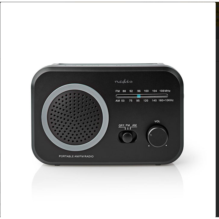 Φορητό ραδιόφωνο FM/AM, σε μαύρο/γκρι χρώμα NEDIS NEDIS 233-1850