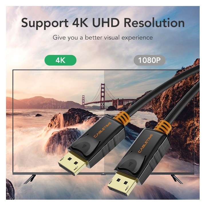 Καλώδιο εικόνας DisplayPort 1.2V αρσενικό σε DisplayPort 1.2V αρσενικό 1.80m ΓΕΝΙΚΗΣ ΧΡΗΣΗΣ DISP0002