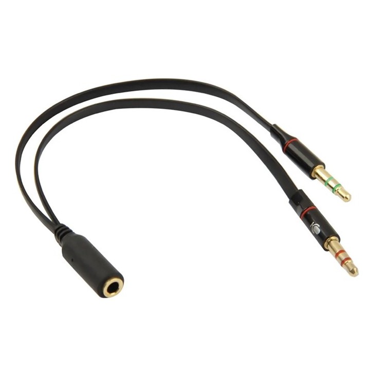 Αντάπτορας ήχου από 2x 3.5mm αρσενικά σε 3.5mm θηλυκό