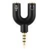 Αντάπτορας ήχου από 3.5mm 4pin αρσενικό σε 2 x 3.5mm θηλυκά , κατάλληλο για headsets ΓΕΝΙΚΗΣ ΧΡΗΣΗΣ AJACK3502