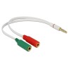 Audio adapter from 4-pin 3.5mm male to 2 x 3.5mm female