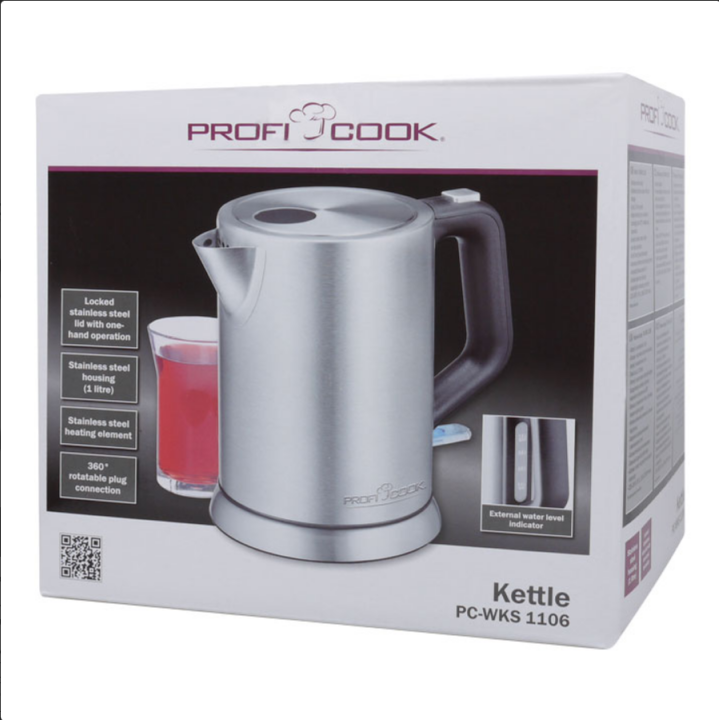 Ανοξείδωτος βραστήρας 1.0L, 2200W PROFI COOK