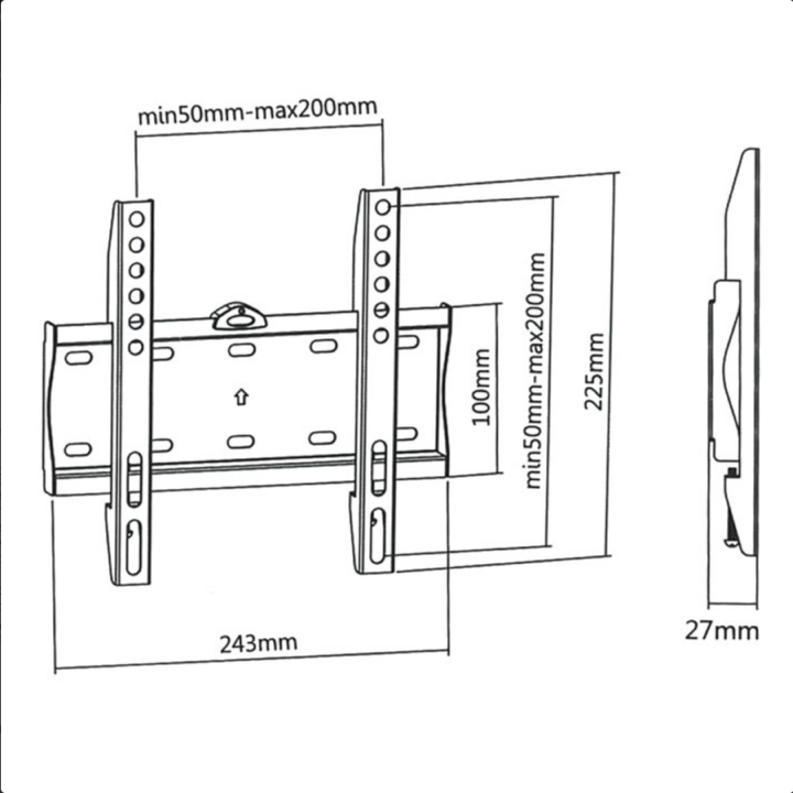 Επιτοίχια βάση στήριξης με ενσωματωμένο αλφάδι για τηλεοράσεις LED/LCD/Plasma από 23" έως 42" SONORA