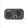Portable FM radio, black/silver NEDIS