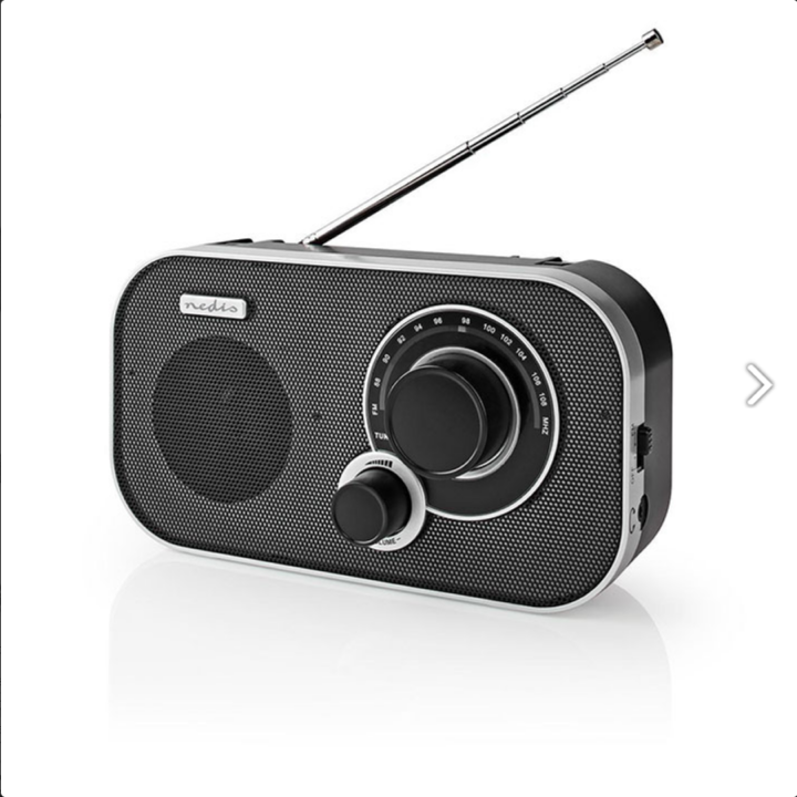 Φορητό ραδιόφωνο FM, σε μαύρο/ασημί χρώμα NEDIS