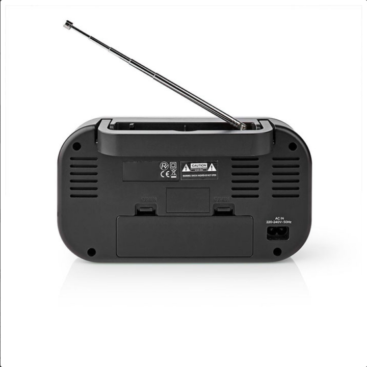 Φορητό ραδιόφωνο FM, σε μαύρο/ασημί χρώμα NEDIS