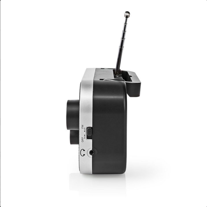 Φορητό ραδιόφωνο FM, σε μαύρο/ασημί χρώμα NEDIS  233-1889