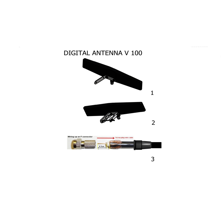 Ψηφιακή κεραία για εσωτερική & εξωτερική χρήση V 100 VIKAR VIKAR LTES0001