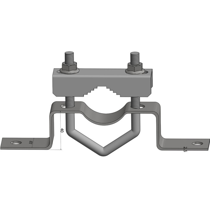 copy of Δαγκάνα ζίγκι διπλό ιστού κεραίας γαλβανιζέ Φ60x300mm