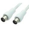 TV antenna cable RF male to RF male 1.5m, white