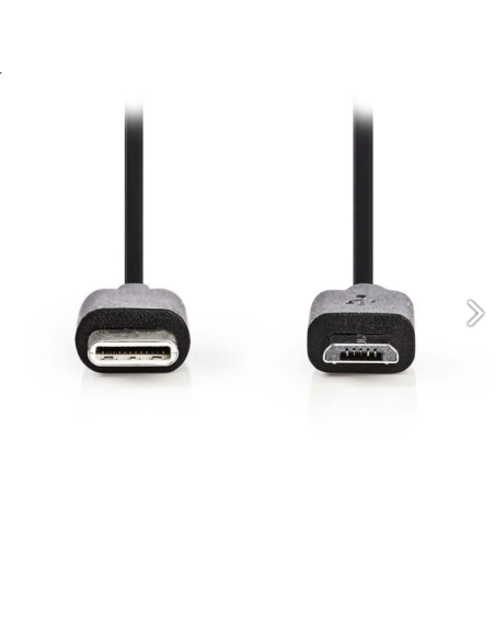 Καλώδιο δεδομένων και φόρτισης USB 2.0, USB type-C αρσενικό σε USB micro αρσενικό 1m.  USBC0002