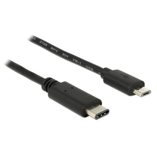 Καλώδιο δεδομένων και φόρτισης USB 2.0, USB type-C αρσενικό σε USB micro αρσενικό 1m.  USBC0002