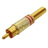 Βύσμα επίχρυσο καλωδίου RCA αρσενικό κόκκινο ΓΕΝΙΚΗΣ ΧΡΗΣΗΣ