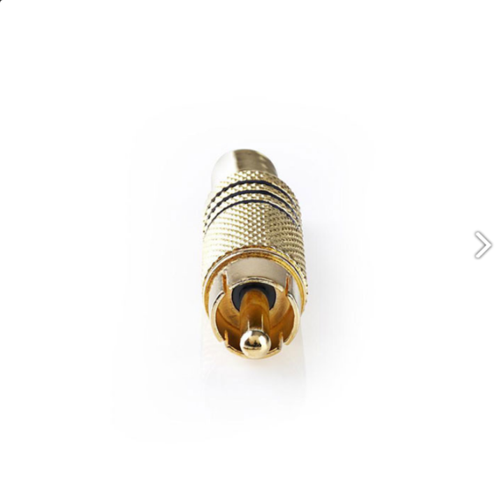 Gold-plated RCA cable plug, male, black, GENERAL USE