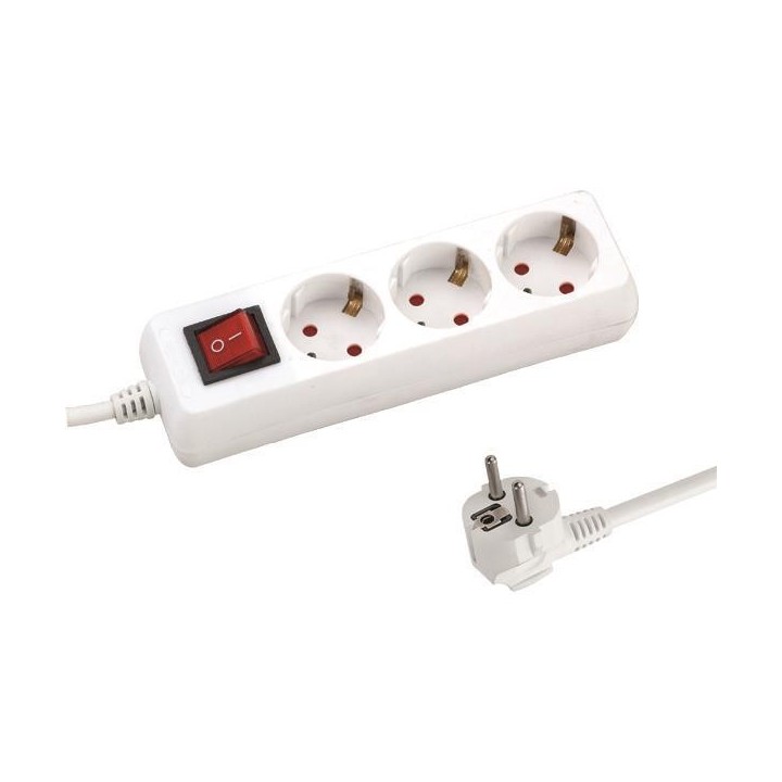 Τρίπριζο γωνιακό με καλώδιο 5m και διακόπτη ΓΕΝΙΚΗΣ ΧΡΗΣΗΣ