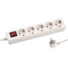 Five-socket corner power strip with 3m cable and switch for GENERAL USE