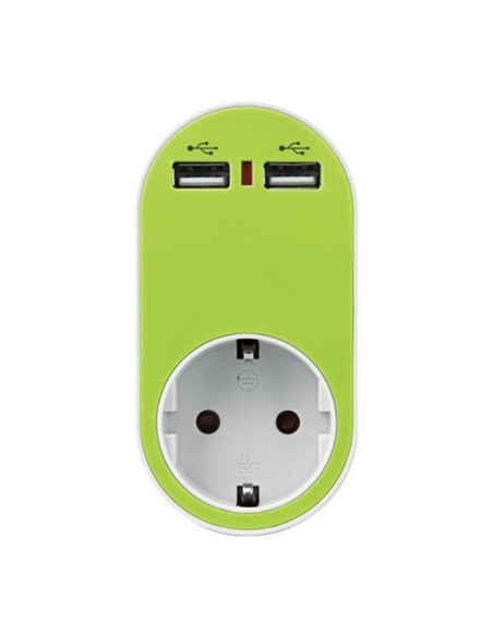 Αντάπτορας σούκου με USB σε πράσινο χρώμα ΓΕΝΙΚΗΣ ΧΡΗΣΗΣ EUROLAMP POL0047