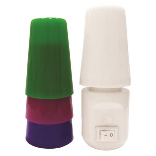 Φωτάκι νυκτός με διακόπτη LED 1W με τέσσερα χρώματα EUROLAMP EUROLAMP NYK0002