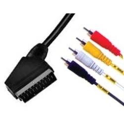 Καλώδιο Scart αρσενικό σε 4 RCA αρσενικά 1,50m ΓΕΝΙΚΗΣ ΧΡΗΣΗΣ SCRCA0015