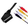 Scart male to 4 RCA male cable, 1.50 m