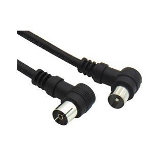 Καλώδιο κεραίας TV γωνιακό RF αρσενικό σε RF θηλυκό 1.5m, μαύρο ΓΕΝΙΚΗΣ ΧΡΗΣΗΣ TV0001bg