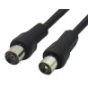 TV antenna cable RF male to RF female 10m, black
