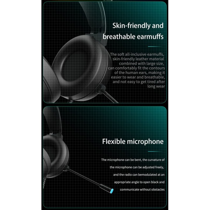 AULA gaming headset Mountain S603, RGB, 3.5mm, 50mm, μαύρο