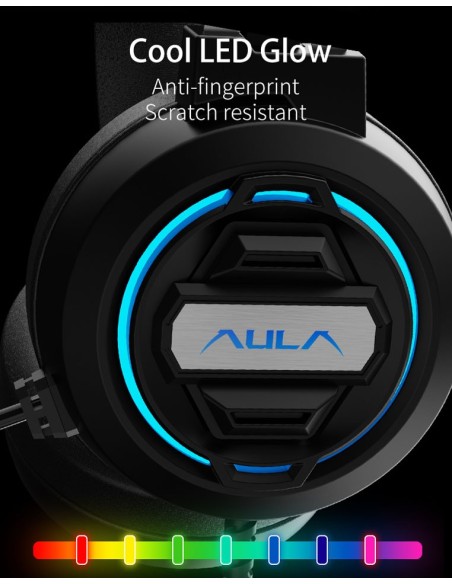 AULA gaming headset Mountain S603, RGB, 3.5mm, 50mm, μαύρο  AUL-S603