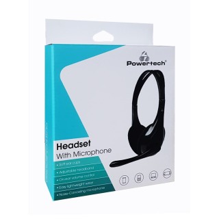 Headphones με μικρόφωνο PT-734 105dB, 40mm, 3.5mm, 1.8m, μαύρο