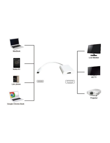 Converter για σύνδεση συσκευών με USB Type-C έξοδο σε οθόνες και προτζέκτορες με HDMI είσοδο ΓΕΝΙΚΗΣ ΧΡΗΣΗΣ CHDMI0001