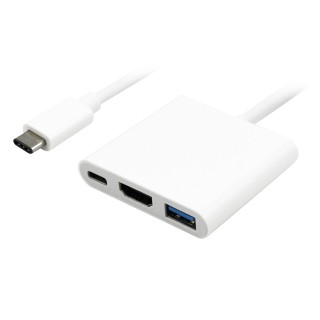 Αντάπτορας Type-C σε HDMI + Type-C + USB 3.0 4K, λευκό ΓΕΝΙΚΗΣ ΧΡΗΣΗΣ ATYPEC0001