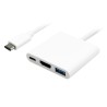 Αντάπτορας Type-C σε HDMI + Type-C + USB 3.0 4K, λευκό