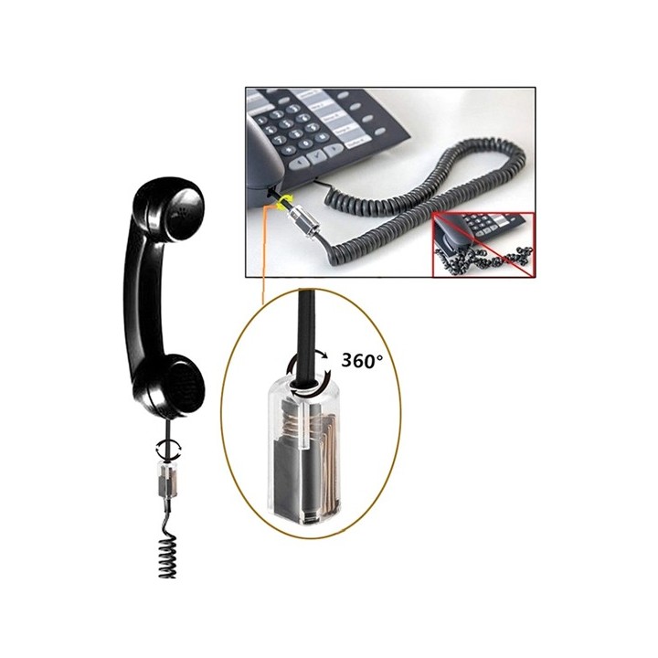 Αντάπτορας καλωδίου τηλεφώνου RJ10, για περιστροφή 360°, λευκό ΓΕΝΙΚΗΣ ΧΡΗΣΗΣ RJ11041