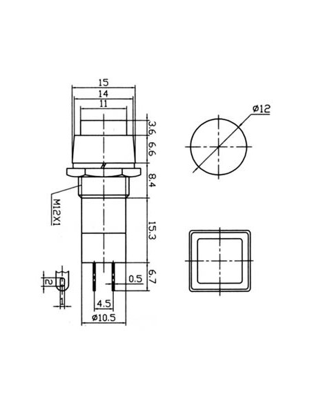 Μπουτόν PUSH OFF τετράγωνο Φ12 2 επαφών για συσκεύες ΓΕΝΙΚΗΣ ΧΡΗΣΗΣ ΓΕΝΙΚΗΣ ΧΡΗΣΗΣ DIMB0001