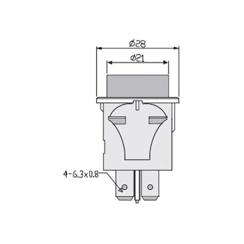 Διακόπτης μπουτόν χωνευτός 4 επαφών ON-OFF με λαμπάκι κόκκινο και συγκράτηση Φ22 για συσκεύες ΓΕΝΙΚΗΣ ΧΡΗΣΗΣ ΓΕΝΙΚΗΣ ΧΡΗΣΗΣ D...
