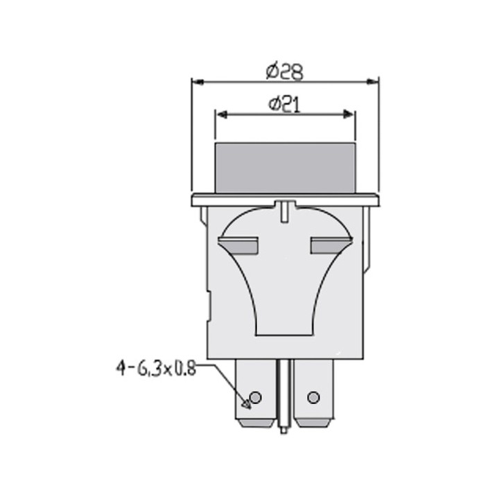 Διακόπτης μπουτόν χωνευτός 4 επαφών ON-OFF με λαμπάκι κόκκινο και συγκράτηση Φ22 για συσκεύες ΓΕΝΙΚΗΣ ΧΡΗΣΗΣ ΓΕΝΙΚΗΣ ΧΡΗΣΗΣ D...