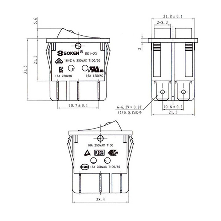 Διακόπτης μονός μεγάλος 4 επαφών ON-OFF με ενδεικτική λυχνία κόκκινη για συσκεύες ΓΕΝΙΚΗΣ ΧΡΗΣΗΣ ΓΕΝΙΚΗΣ ΧΡΗΣΗΣ DIMG0008R