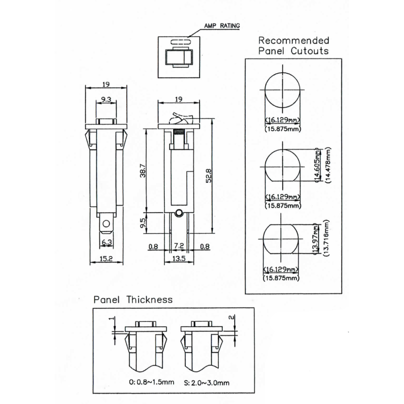 Διακόπτης θερμικός υπερέντασης χωνευτός 2 επαφών 8A για συσκεύες ΓΕΝΙΚΗΣ ΧΡΗΣΗΣ ΓΕΝΙΚΗΣ ΧΡΗΣΗΣ DIYP0001