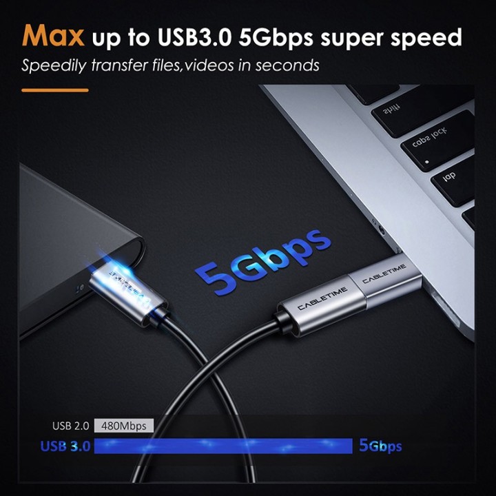 Αντάπτορας USB Type-C αρσενικό σε USB 3.0 θηλυκό ΓΕΝΙΚΗΣ ΧΡΗΣΗΣ AUSB0007
