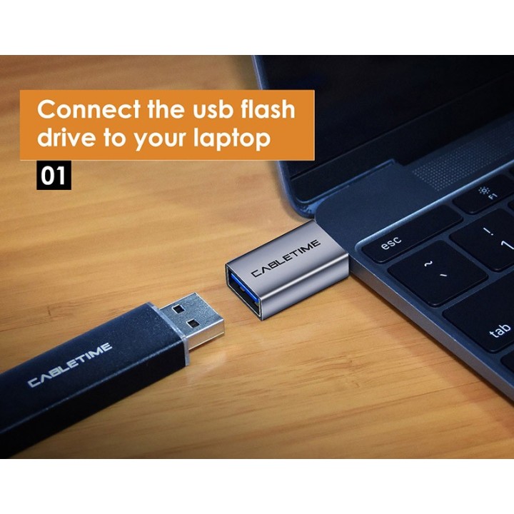Αντάπτορας USB Type-C αρσενικό σε USB 3.0 θηλυκό ΓΕΝΙΚΗΣ ΧΡΗΣΗΣ AUSB0007