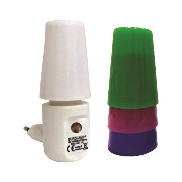 copy of Φωτάκι νυκτός με διακόπτη LED 1W με τέσσερα χρώματα EUROLAMP