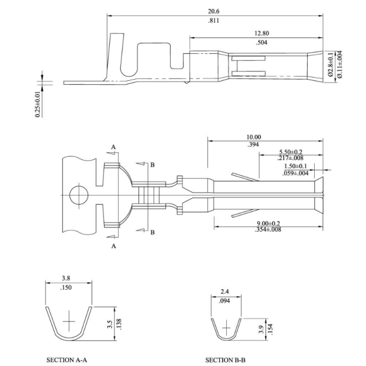 copy of Χάλκινος ακροδέκτης οπής χωρίς μόνωση Φ8.4mm ΓΕΝΙΚΗΣ ΧΡΗΣΗΣ