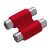 Adapter 2xRCA female to 2xRCA female red