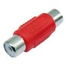 RCA female to RCA female adapter, red