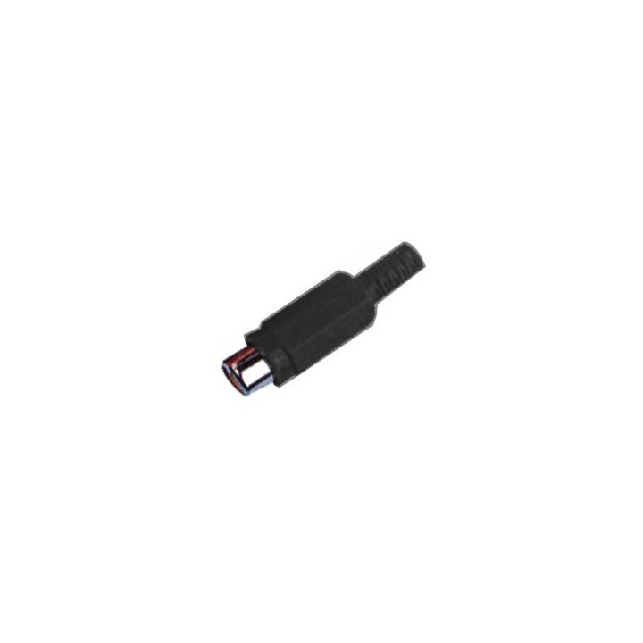 RCA cable connector, female, black, GENERAL PURPOSE